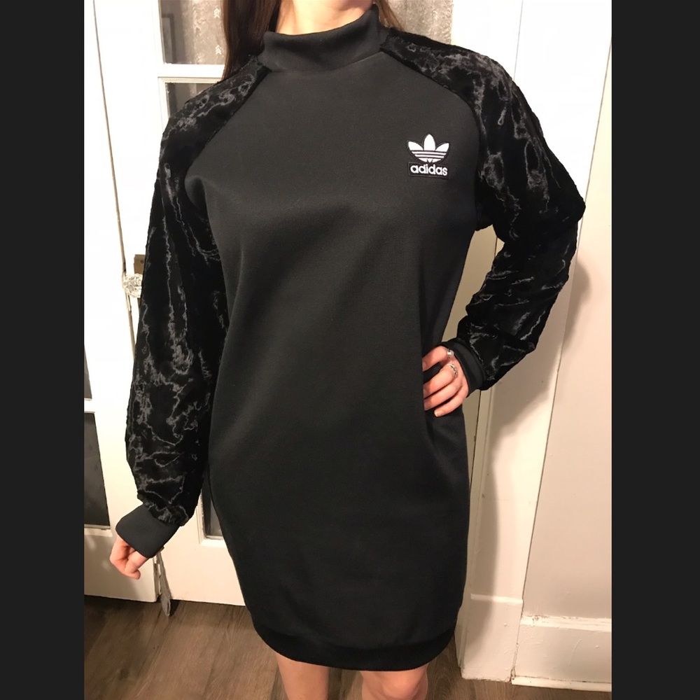 *RARE* Adidas Sweater Dress w/ velvet sleeves